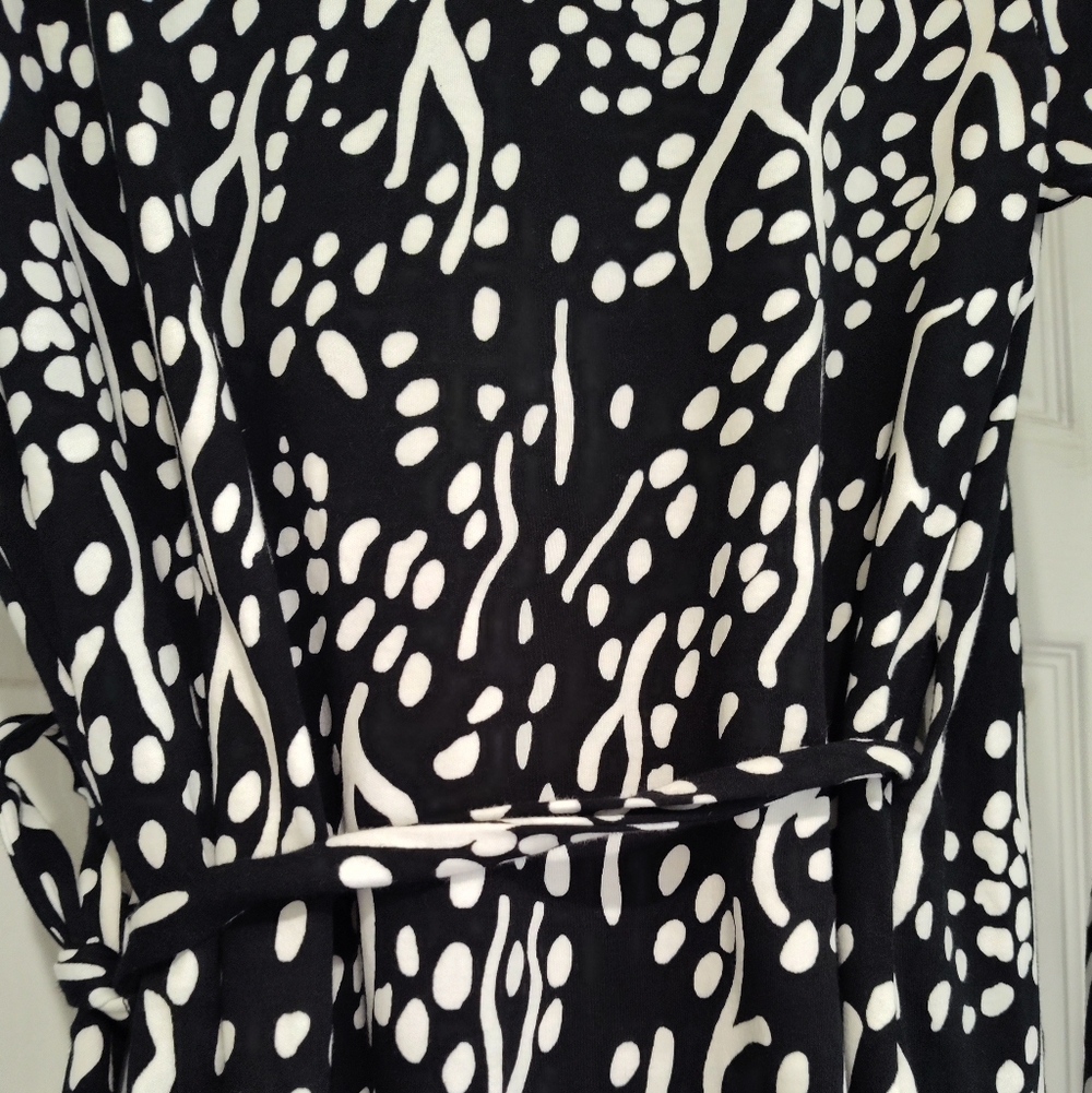 Diane Von Furstenberg Black and White Long Sleeve Dress - Picture 10 of 12